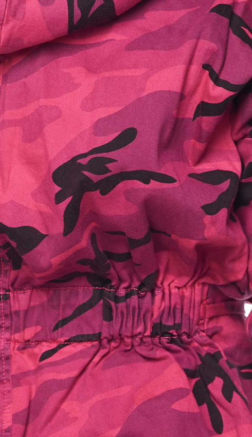 Hot Pink Camouflage Draped Hooded Jacket - SohoGirl.com